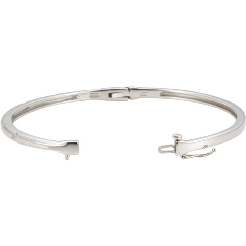 14k White Gold Diamond Bangle Bracelet