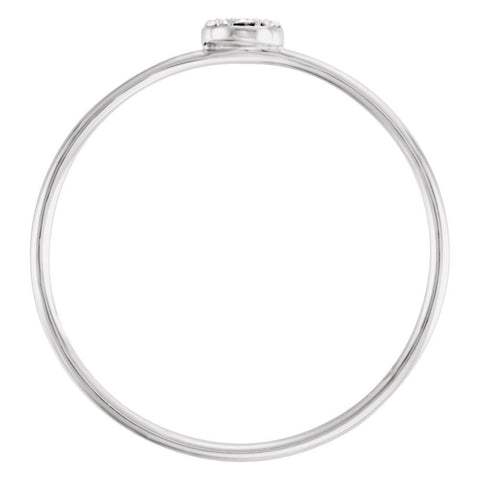 14k White Gold .04 CTW Diamond Petite Circle Ring, Size 7