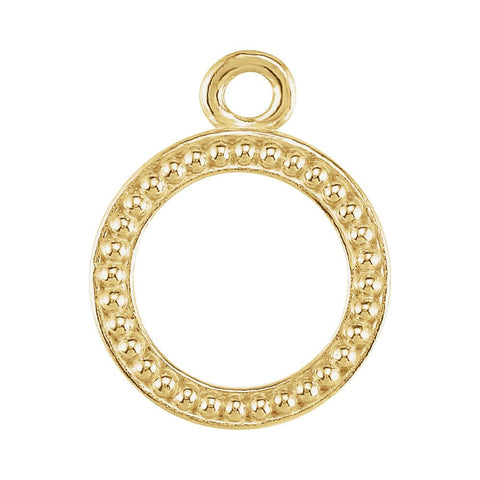 14k Yellow Gold 10.75mm Granulated Toggle Ring