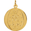 14k Yellow Gold 18mm Miraculous Medal