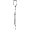 14k White Gold 22x15.5mm Oval Filigree Miraculous Medal