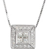 1/2 CTTW Invisible Set Diamond Necklace in 14k White Gold ( 18.00-Inch )