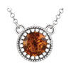 14k White Gold Citrine "November" 18-inch Birthstone Necklace