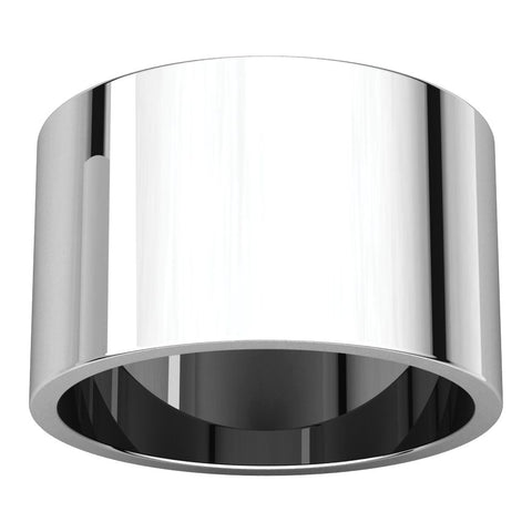 Platinum 12mm Flat Band, Size 8