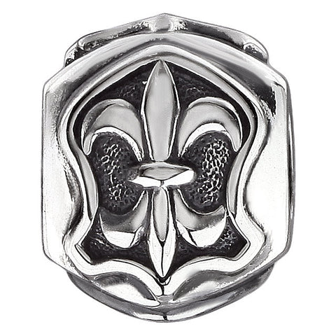 Sterling Silver 13x13mm Triangular Fleur de Lis Bead
