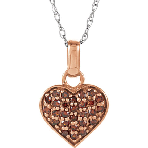14k White Gold 1/3 CTW Diamond Heart 18" Necklace