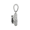 14k White Gold 3/8 CTW Diamond Black & White Halo Pendant