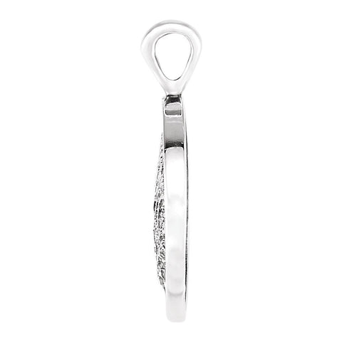Sterling Silver Heart print Oak Tree Pendant