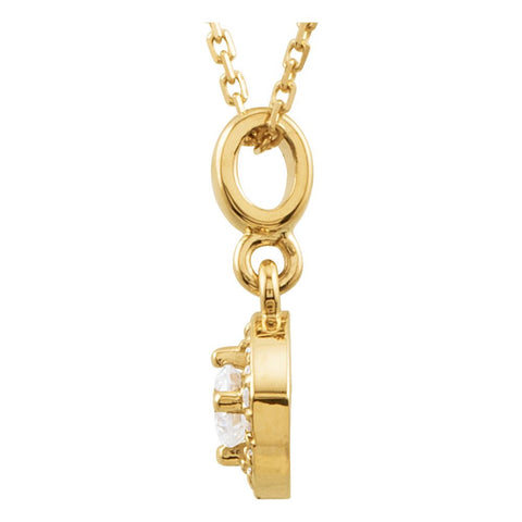 14k Yellow Gold 1/5 CTW Diamond Halo-Style 18" Necklace
