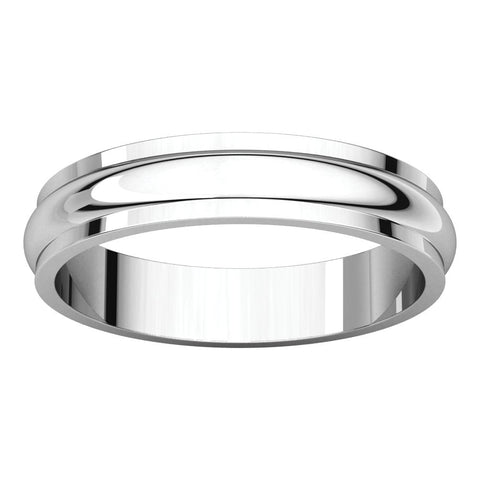 Sterling Silver 4mm Half Round Edge Band, Size 11