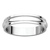 Sterling Silver 4mm Half Round Edge Band, Size 11