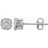 Pair of 0.375 ct. Diamond Cluster Stud Earrings in 14k White Gold