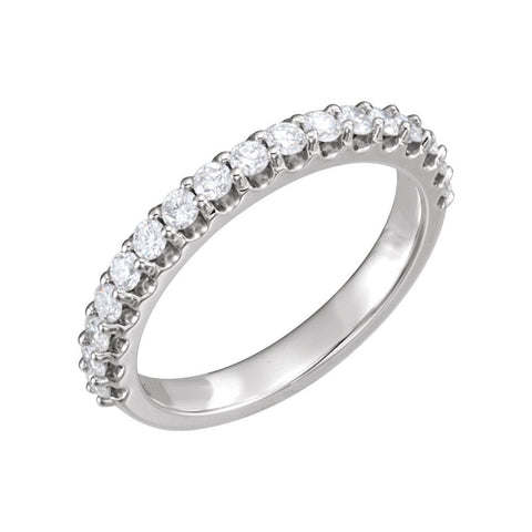 14k White Gold 1/2 CTW Diamond Band, Size 7