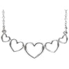 14K White Gold Graduated Heart 17.3-Inch Necklace