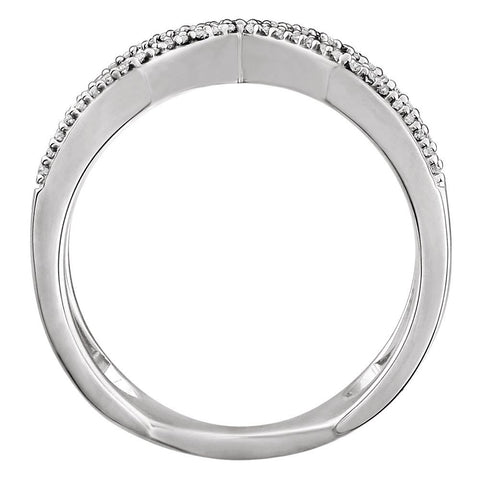 14k White Gold 1/6 CTW Diamond Geometric Ring, Size 7