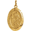 14K Yellow Gold 19X14mm Oval St. Christopher Medal