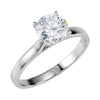 14k White Gold 6.5mm Round Solitaire Engagement Ring Mounting, Size 7