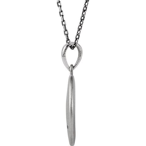 Sterling Silver .005 CTW Diamond Letter "P" Initial Disc 18" Necklace