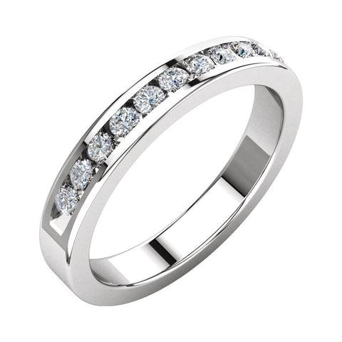 14k White Gold 1/3 CTW Diamond Anniversary Band Size 5