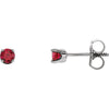 14K White Gold Chatham« Created Ruby Kids Earrings