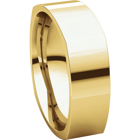 14k Yellow Gold 6mm Square Comfort Fit Band, Size 10