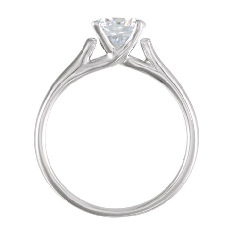 14k White Gold 1/2 CTW Diamond Solitaire Engagement Ring, Size 7