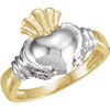 Ladies' Two-Tone Claddagh Duo Band in 14K Yellow and White Gold ( Size 6 )