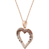 14k Rose Gold 1/2 CTW Diamond Heart 18" Necklace