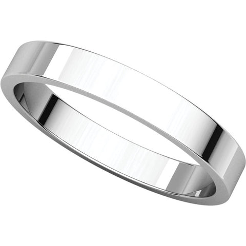 Sterling Silver 3mm Flat Band, Size 7