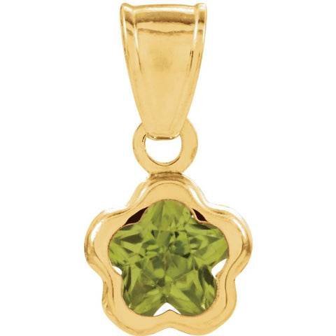 14k Yellow Gold August CZ Birthstone Pendant