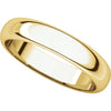 18k Yellow Gold 4mm Half Round Band, Size 7.5