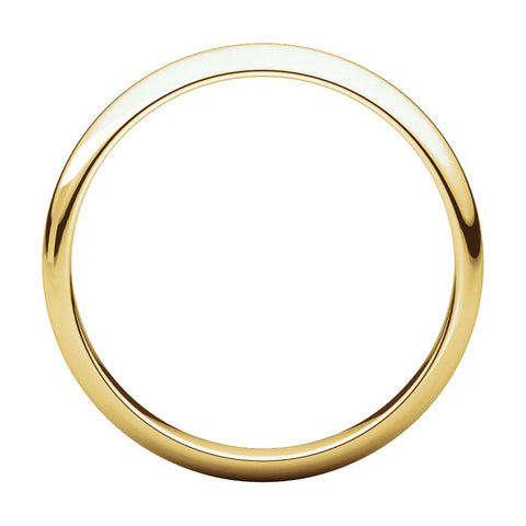 14k Yellow Gold 4mm Half Round Light Band, Size 8.5