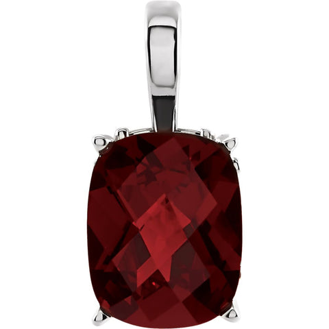 14k White Gold Mozambique Garnet Pendant