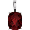 14K White Gold Mozambique Garnet Pendant