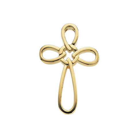 14k Yellow Gold 34.25x24mm Cross Pendant