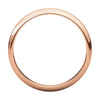 10k Rose Gold 3mm Half Round Band , Size 8