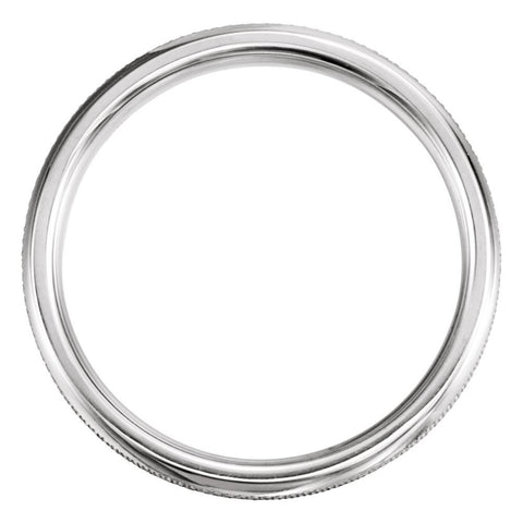 14k White Gold 4mm Knurl Design Band Size 10