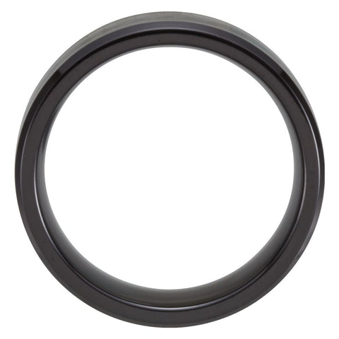 Black Titanium 8mm Beveled Band with Black Carbon Fiber Inlay , Size 11.5