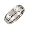 07.00 mm Dura Cobalt 0.15 CTTW Diamond Wedding Band Ring with Hammer Finish (Size 13 )