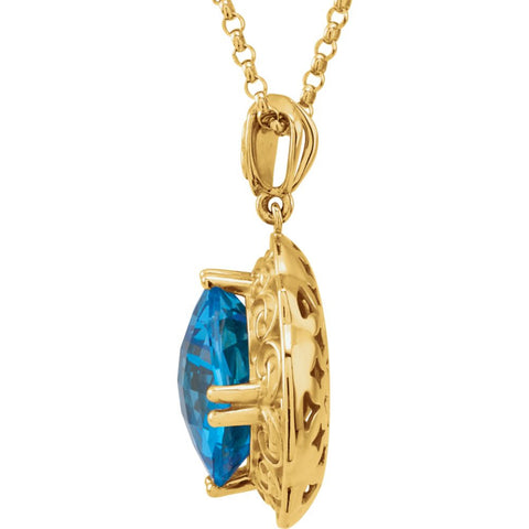 14k Yellow Gold 12x12mm Sculptural-Inspired 18" Necklace