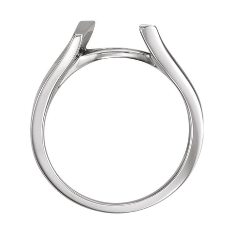 14k White Gold Peg Engagement Base, Size 6