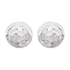 14k White Gold Hammered Disk Earrings
