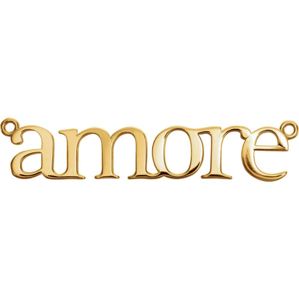 14k Yellow Gold "Amore'" Neck Trim 5.5X31.25mm Pendant Mounting