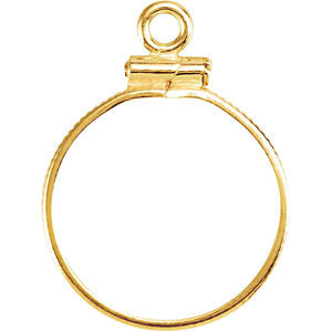 14k White Gold 16.4x1.1mm Screw Top Coin Frame Pendant for Rand/American Eagle