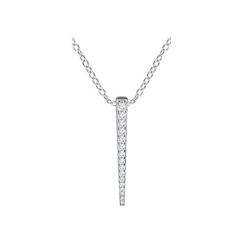 14k White Gold 1/4 CTW Diamond Graduated 16-18" Bar Necklace