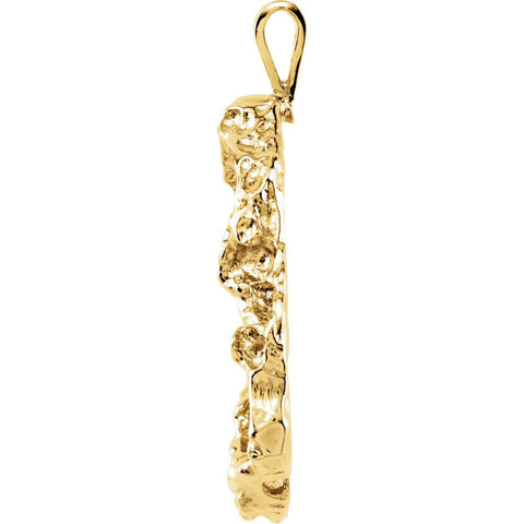 14k Yellow Gold 33x19mm Nugget Pendant