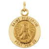 12.00 mm St. Peregrine Medal in 14K Yellow Gold