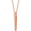 14k Rose Gold 1/4 CTW Diamond Graduated Bar 16-18" Necklace