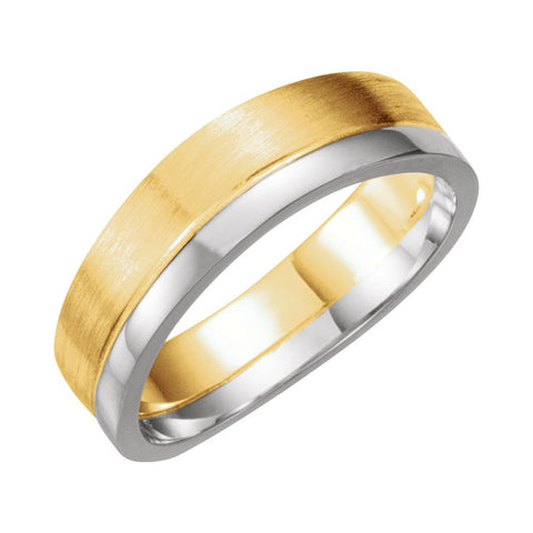 14K Yellow & White 6mm Ladies Duo Band Size 7