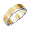 14k Yellow & White Gold 6mm Ladies Duo Band, Size 7